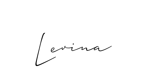 The best way (Allison_Script) to make a short signature is to pick only two or three words in your name. The name Levina include a total of six letters. For converting this name. Levina signature style 2 images and pictures png