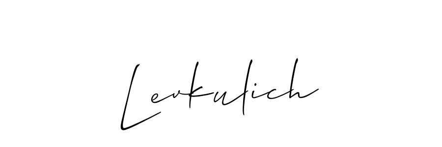 if you are searching for the best signature style for your name Levkulich. so please give up your signature search. here we have designed multiple signature styles  using Allison_Script. Levkulich signature style 2 images and pictures png