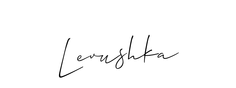 How to make Levushka signature? Allison_Script is a professional autograph style. Create handwritten signature for Levushka name. Levushka signature style 2 images and pictures png