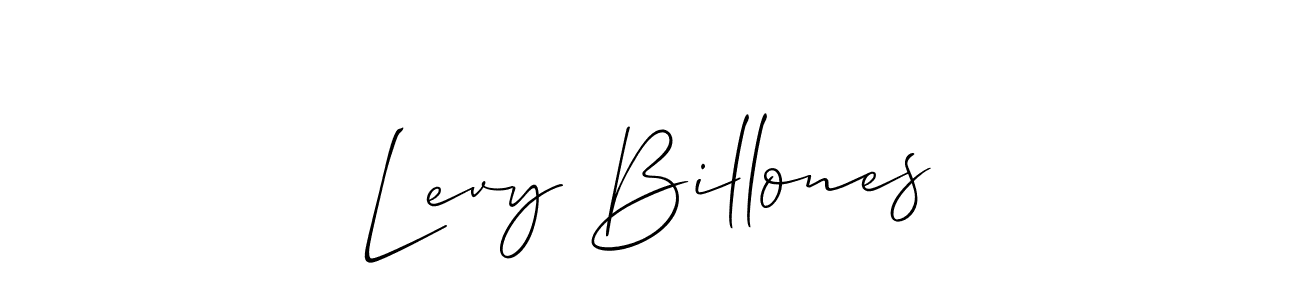 How to make Levy Billones name signature. Use Allison_Script style for creating short signs online. This is the latest handwritten sign. Levy Billones signature style 2 images and pictures png