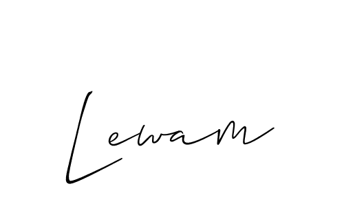 The best way (Allison_Script) to make a short signature is to pick only two or three words in your name. The name Lewam include a total of six letters. For converting this name. Lewam signature style 2 images and pictures png