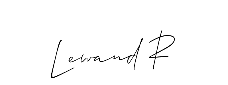 How to make Lewand R name signature. Use Allison_Script style for creating short signs online. This is the latest handwritten sign. Lewand R signature style 2 images and pictures png