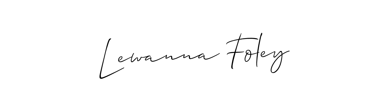 Allison_Script is a professional signature style that is perfect for those who want to add a touch of class to their signature. It is also a great choice for those who want to make their signature more unique. Get Lewanna Foley name to fancy signature for free. Lewanna Foley signature style 2 images and pictures png