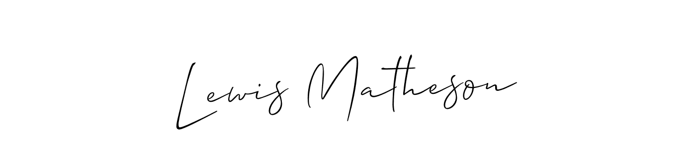 Make a beautiful signature design for name Lewis Matheson. With this signature (Allison_Script) style, you can create a handwritten signature for free. Lewis Matheson signature style 2 images and pictures png