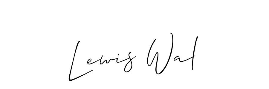 Make a beautiful signature design for name Lewis Wal. With this signature (Allison_Script) style, you can create a handwritten signature for free. Lewis Wal signature style 2 images and pictures png