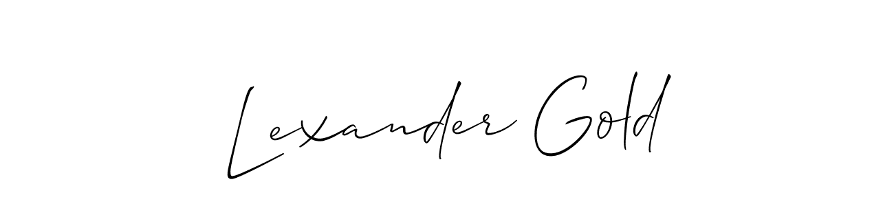 Make a beautiful signature design for name Lexander Gold. With this signature (Allison_Script) style, you can create a handwritten signature for free. Lexander Gold signature style 2 images and pictures png
