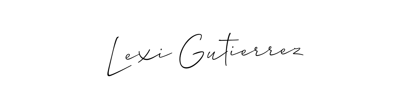Create a beautiful signature design for name Lexi Gutierrez. With this signature (Allison_Script) fonts, you can make a handwritten signature for free. Lexi Gutierrez signature style 2 images and pictures png