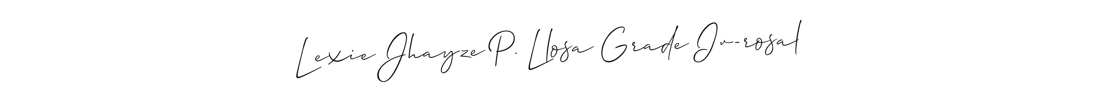 How to Draw Lexie Jhayze P. Llosa Grade Iv-rosal signature style? Allison_Script is a latest design signature styles for name Lexie Jhayze P. Llosa Grade Iv-rosal. Lexie Jhayze P. Llosa Grade Iv-rosal signature style 2 images and pictures png