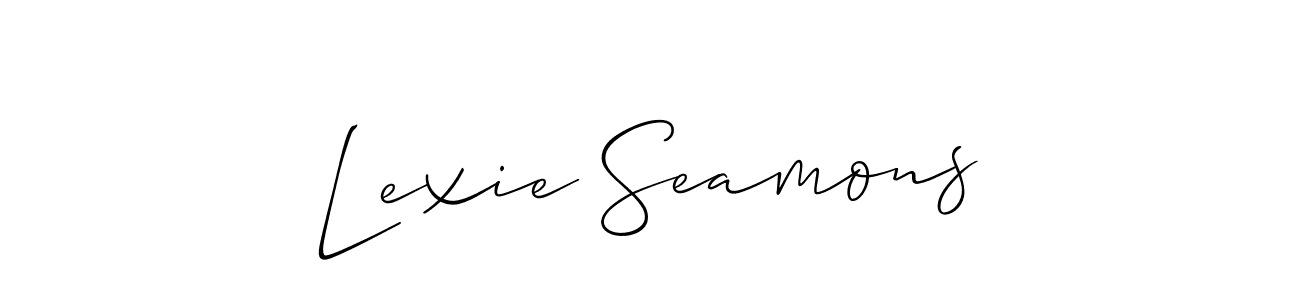 How to make Lexie Seamons name signature. Use Allison_Script style for creating short signs online. This is the latest handwritten sign. Lexie Seamons signature style 2 images and pictures png