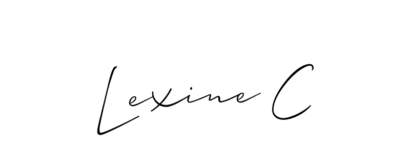 You should practise on your own different ways (Allison_Script) to write your name (Lexine C) in signature. don't let someone else do it for you. Lexine C signature style 2 images and pictures png