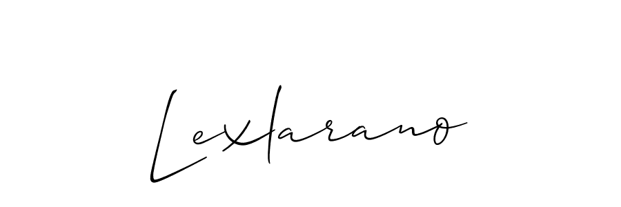 The best way (Allison_Script) to make a short signature is to pick only two or three words in your name. The name Lexlarano include a total of six letters. For converting this name. Lexlarano signature style 2 images and pictures png