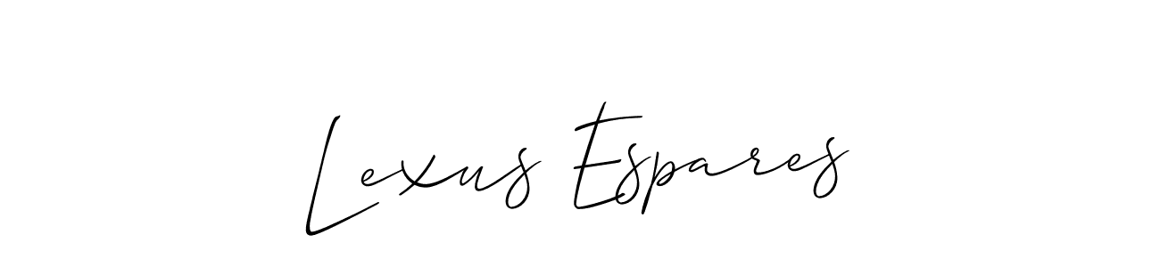 Create a beautiful signature design for name Lexus Espares. With this signature (Allison_Script) fonts, you can make a handwritten signature for free. Lexus Espares signature style 2 images and pictures png