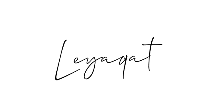 You can use this online signature creator to create a handwritten signature for the name Leyaqat. This is the best online autograph maker. Leyaqat signature style 2 images and pictures png