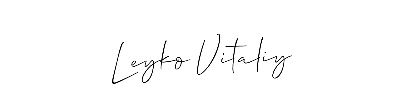 How to Draw Leyko Vitaliy signature style? Allison_Script is a latest design signature styles for name Leyko Vitaliy. Leyko Vitaliy signature style 2 images and pictures png