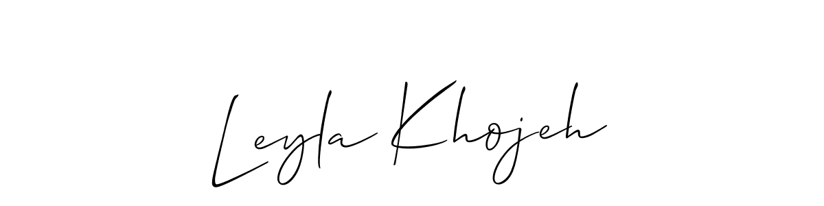 How to make Leyla Khojeh name signature. Use Allison_Script style for creating short signs online. This is the latest handwritten sign. Leyla Khojeh signature style 2 images and pictures png