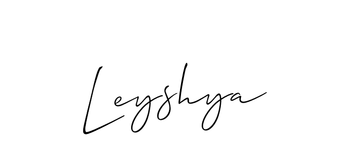 Use a signature maker to create a handwritten signature online. With this signature software, you can design (Allison_Script) your own signature for name Leyshya. Leyshya signature style 2 images and pictures png