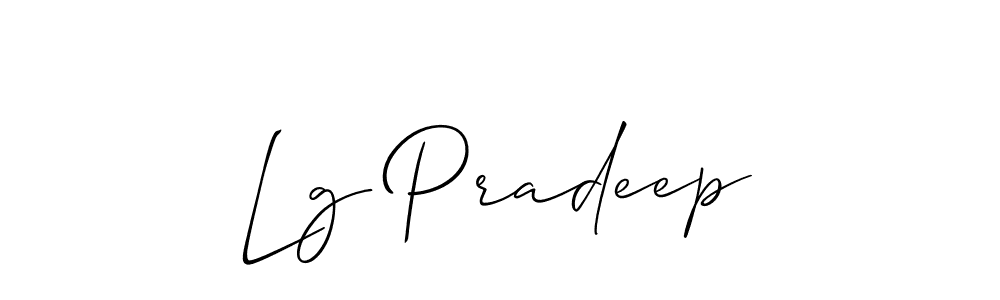 How to make Lg Pradeep signature? Allison_Script is a professional autograph style. Create handwritten signature for Lg Pradeep name. Lg Pradeep signature style 2 images and pictures png