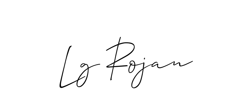 Use a signature maker to create a handwritten signature online. With this signature software, you can design (Allison_Script) your own signature for name Lg Rojan. Lg Rojan signature style 2 images and pictures png