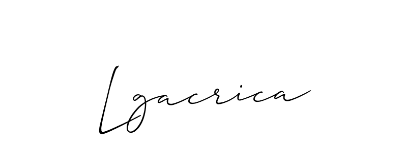How to make Lgacrica signature? Allison_Script is a professional autograph style. Create handwritten signature for Lgacrica name. Lgacrica signature style 2 images and pictures png
