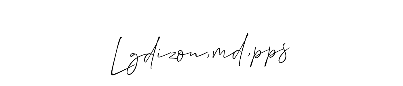 if you are searching for the best signature style for your name Lgdizon,md,pps. so please give up your signature search. here we have designed multiple signature styles  using Allison_Script. Lgdizon,md,pps signature style 2 images and pictures png