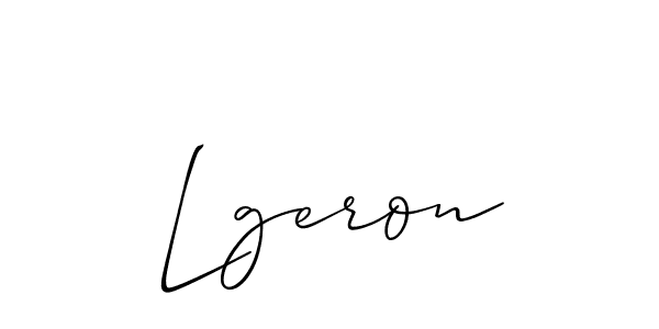 The best way (Allison_Script) to make a short signature is to pick only two or three words in your name. The name Lgeron include a total of six letters. For converting this name. Lgeron signature style 2 images and pictures png