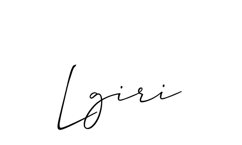 Allison_Script is a professional signature style that is perfect for those who want to add a touch of class to their signature. It is also a great choice for those who want to make their signature more unique. Get Lgiri name to fancy signature for free. Lgiri signature style 2 images and pictures png