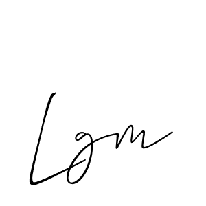 Make a beautiful signature design for name Lgm. With this signature (Allison_Script) style, you can create a handwritten signature for free. Lgm signature style 2 images and pictures png