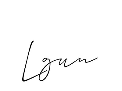 Make a beautiful signature design for name Lgun. With this signature (Allison_Script) style, you can create a handwritten signature for free. Lgun signature style 2 images and pictures png