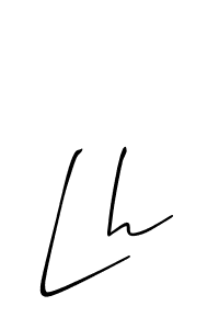 Create a beautiful signature design for name Lh. With this signature (Allison_Script) fonts, you can make a handwritten signature for free. Lh signature style 2 images and pictures png