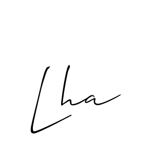 How to make Lha signature? Allison_Script is a professional autograph style. Create handwritten signature for Lha name. Lha signature style 2 images and pictures png