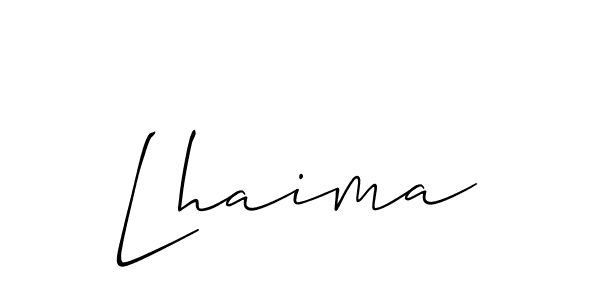Lhaima stylish signature style. Best Handwritten Sign (Allison_Script) for my name. Handwritten Signature Collection Ideas for my name Lhaima. Lhaima signature style 2 images and pictures png