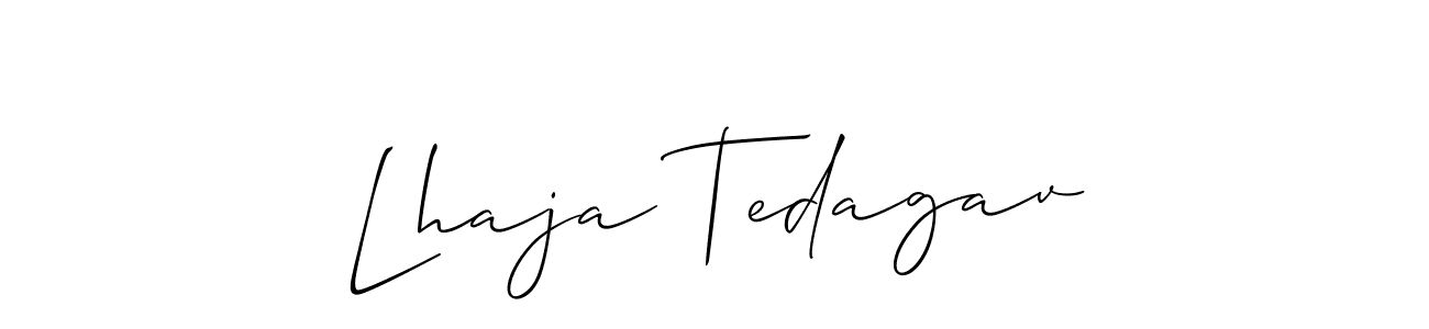 Check out images of Autograph of Lhaja Tedagav name. Actor Lhaja Tedagav Signature Style. Allison_Script is a professional sign style online. Lhaja Tedagav signature style 2 images and pictures png