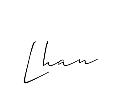How to make Lhan signature? Allison_Script is a professional autograph style. Create handwritten signature for Lhan name. Lhan signature style 2 images and pictures png