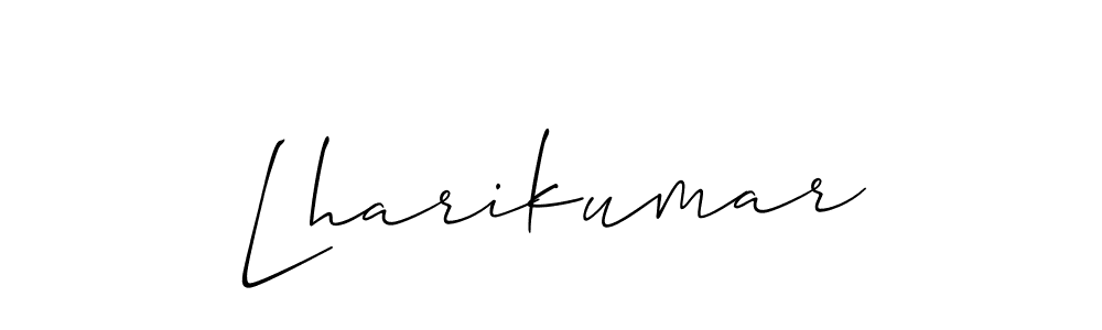 Lharikumar stylish signature style. Best Handwritten Sign (Allison_Script) for my name. Handwritten Signature Collection Ideas for my name Lharikumar. Lharikumar signature style 2 images and pictures png