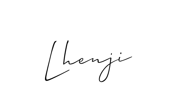 Make a beautiful signature design for name Lhenji. With this signature (Allison_Script) style, you can create a handwritten signature for free. Lhenji signature style 2 images and pictures png