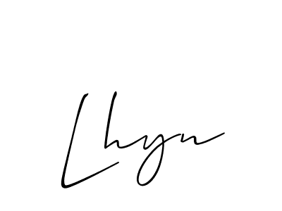 Make a beautiful signature design for name Lhyn. With this signature (Allison_Script) style, you can create a handwritten signature for free. Lhyn signature style 2 images and pictures png