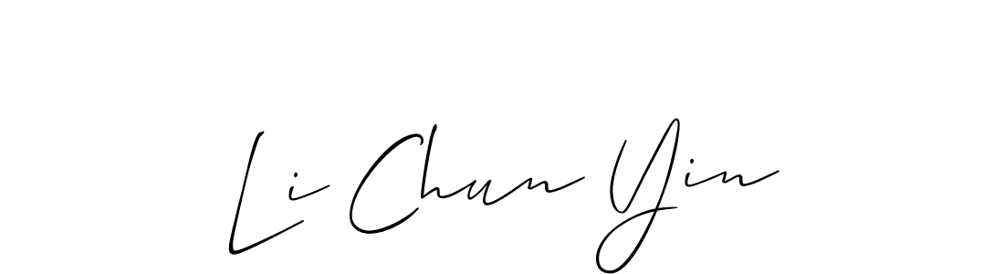 Make a beautiful signature design for name Li Chun Yin. With this signature (Allison_Script) style, you can create a handwritten signature for free. Li Chun Yin signature style 2 images and pictures png