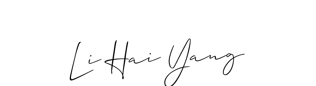 How to make Li Hai Yang name signature. Use Allison_Script style for creating short signs online. This is the latest handwritten sign. Li Hai Yang signature style 2 images and pictures png