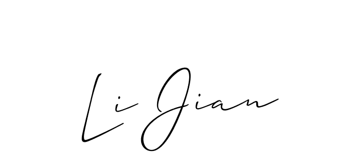It looks lik you need a new signature style for name Li Jian. Design unique handwritten (Allison_Script) signature with our free signature maker in just a few clicks. Li Jian signature style 2 images and pictures png