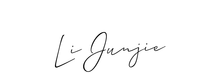 Allison_Script is a professional signature style that is perfect for those who want to add a touch of class to their signature. It is also a great choice for those who want to make their signature more unique. Get Li Junjie name to fancy signature for free. Li Junjie signature style 2 images and pictures png
