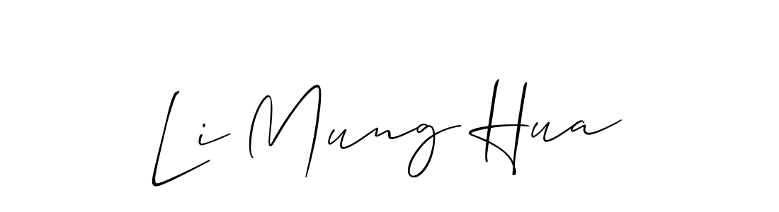 This is the best signature style for the Li Mung Hua name. Also you like these signature font (Allison_Script). Mix name signature. Li Mung Hua signature style 2 images and pictures png