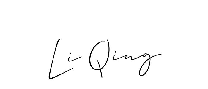 if you are searching for the best signature style for your name Li Qing. so please give up your signature search. here we have designed multiple signature styles  using Allison_Script. Li Qing signature style 2 images and pictures png