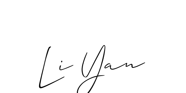 Design your own signature with our free online signature maker. With this signature software, you can create a handwritten (Allison_Script) signature for name Li Yan. Li Yan signature style 2 images and pictures png