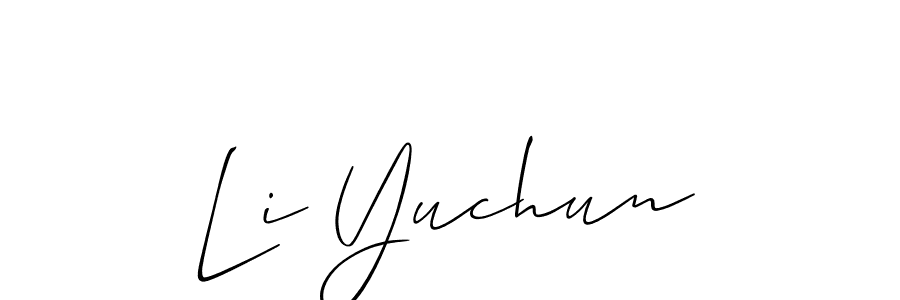 Also You can easily find your signature by using the search form. We will create Li Yuchun name handwritten signature images for you free of cost using Allison_Script sign style. Li Yuchun signature style 2 images and pictures png