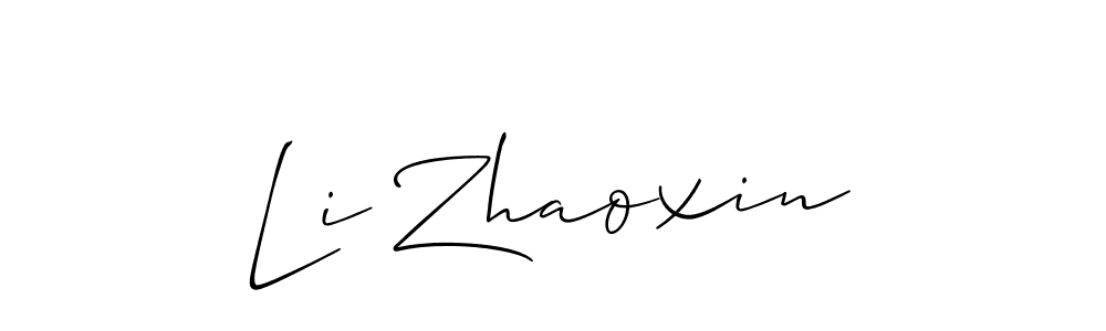 How to make Li Zhaoxin name signature. Use Allison_Script style for creating short signs online. This is the latest handwritten sign. Li Zhaoxin signature style 2 images and pictures png