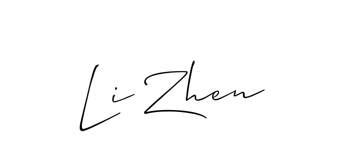 How to make Li Zhen name signature. Use Allison_Script style for creating short signs online. This is the latest handwritten sign. Li Zhen signature style 2 images and pictures png