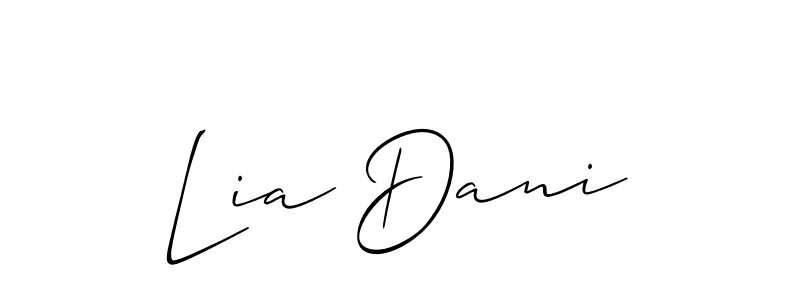 You should practise on your own different ways (Allison_Script) to write your name (Lia Dani) in signature. don't let someone else do it for you. Lia Dani signature style 2 images and pictures png