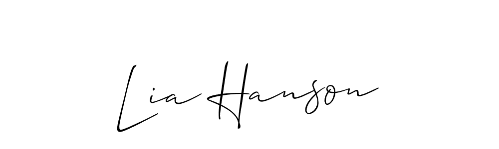 You should practise on your own different ways (Allison_Script) to write your name (Lia Hanson) in signature. don't let someone else do it for you. Lia Hanson signature style 2 images and pictures png