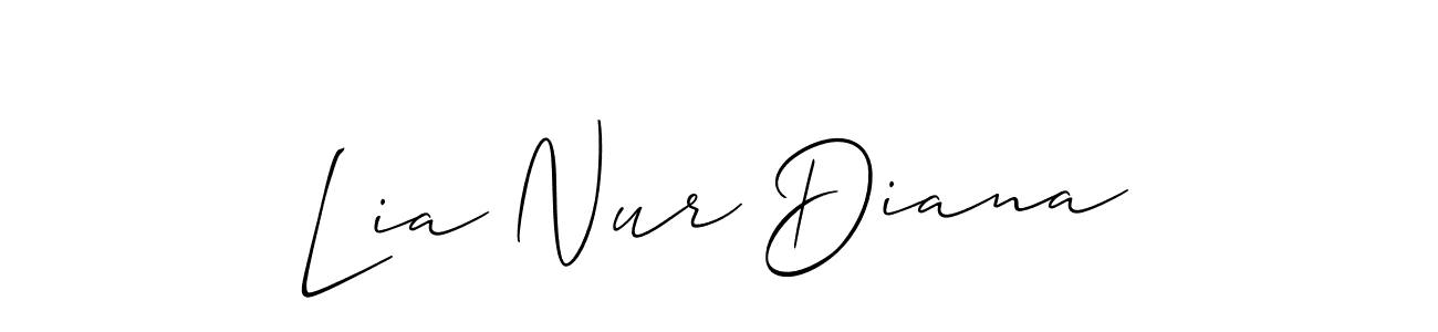 Similarly Allison_Script is the best handwritten signature design. Signature creator online .You can use it as an online autograph creator for name Lia Nur Diana. Lia Nur Diana signature style 2 images and pictures png