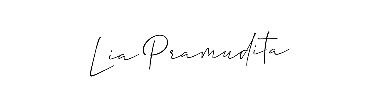 This is the best signature style for the Lia Pramudita name. Also you like these signature font (Allison_Script). Mix name signature. Lia Pramudita signature style 2 images and pictures png